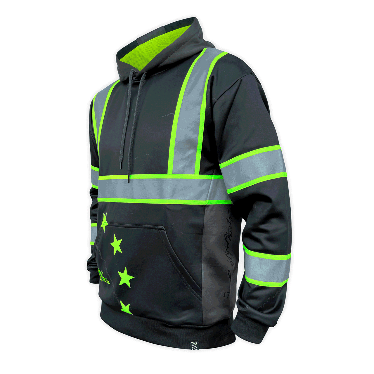 SS360º Stealth 1776 Betsy Ross LIGHTWEIGHT Hoodie - Black - Type-O - Reflective Enhanced Visibility