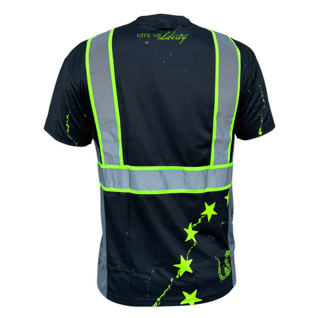SS360º Stealth 1776 Betsy Ross - Black - Type-O - UPF 40 - Enhanced Visibility - Reflective Safety Shirt
