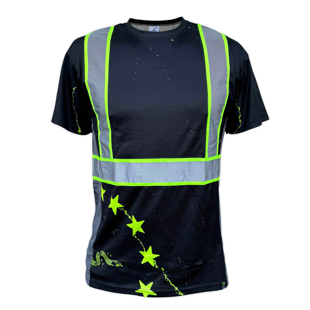 SS360º Stealth 1776 Betsy Ross - Black - Type-O - UPF 40 - Enhanced Visibility - Reflective Safety Shirt