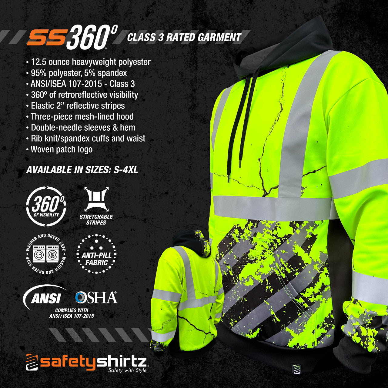 American Grit Yellow Hoodie Specs