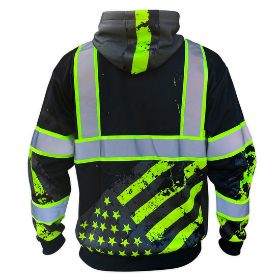SS360º Stealth American Grit - Black - Type-O -  Reflective Safety Hoodie