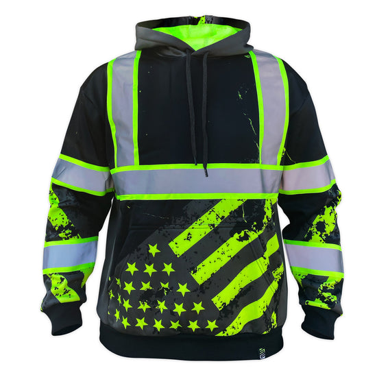 SS360º Stealth American Grit - Black - Type-O -  Reflective Safety Hoodie