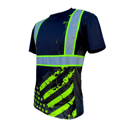 SS360º Stealth American Grit - Black - Type-O - UPF 40 - Reflective Safety Shirt