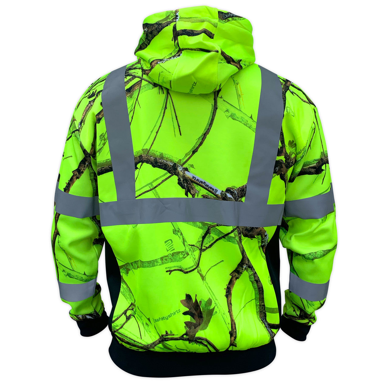 SS360° Backwoods Camo - Yellow (Safety Green) - Class 3 - Type-R - Reflective Safety Hoodie