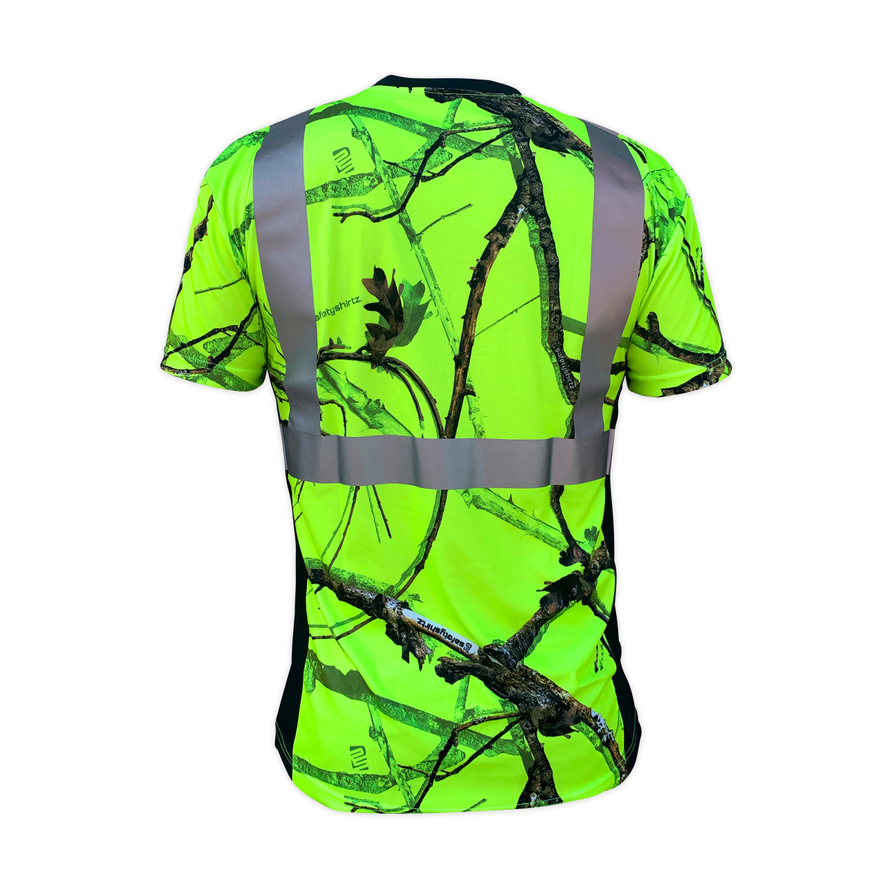SS360° Backwoods Camo - Yellow (Safety Green) - Class 2 - Type-R - UPF 40 - Reflective Safety Shirt