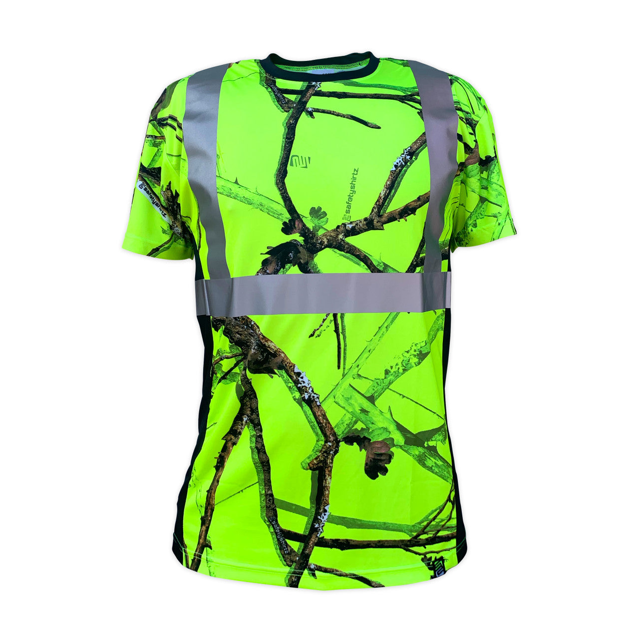 SS360° Backwoods Camo - Yellow (Safety Green) - Class 2 - Type-R - UPF 40 - Reflective Safety Shirt