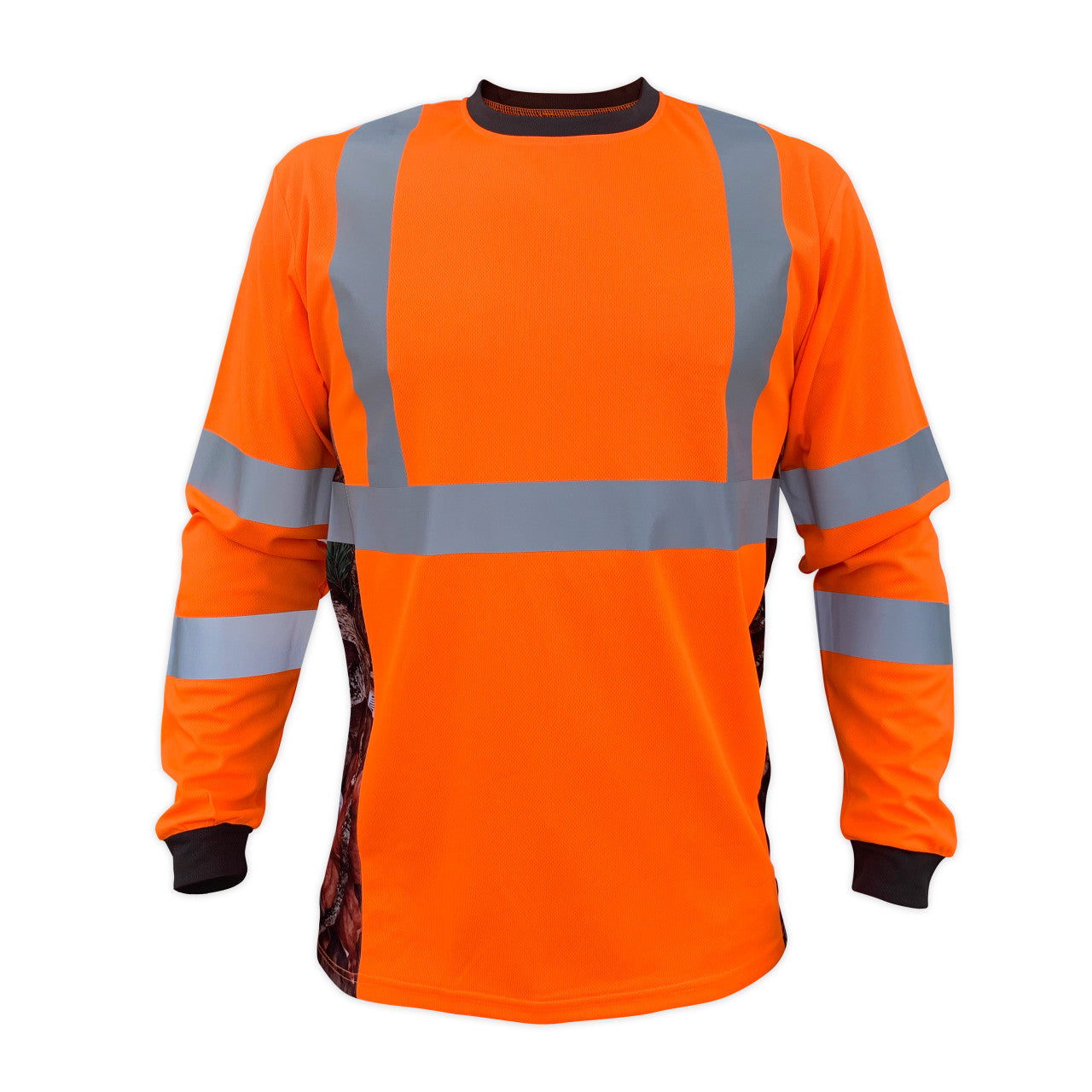 SS360º Deepwoods Camo Long Sleeve - Orange - Class 3 - Type-R - UPF 40 - Reflective Safety Shirt