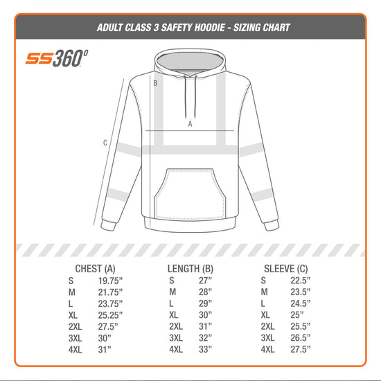SS360º Hoodie - Size Chart