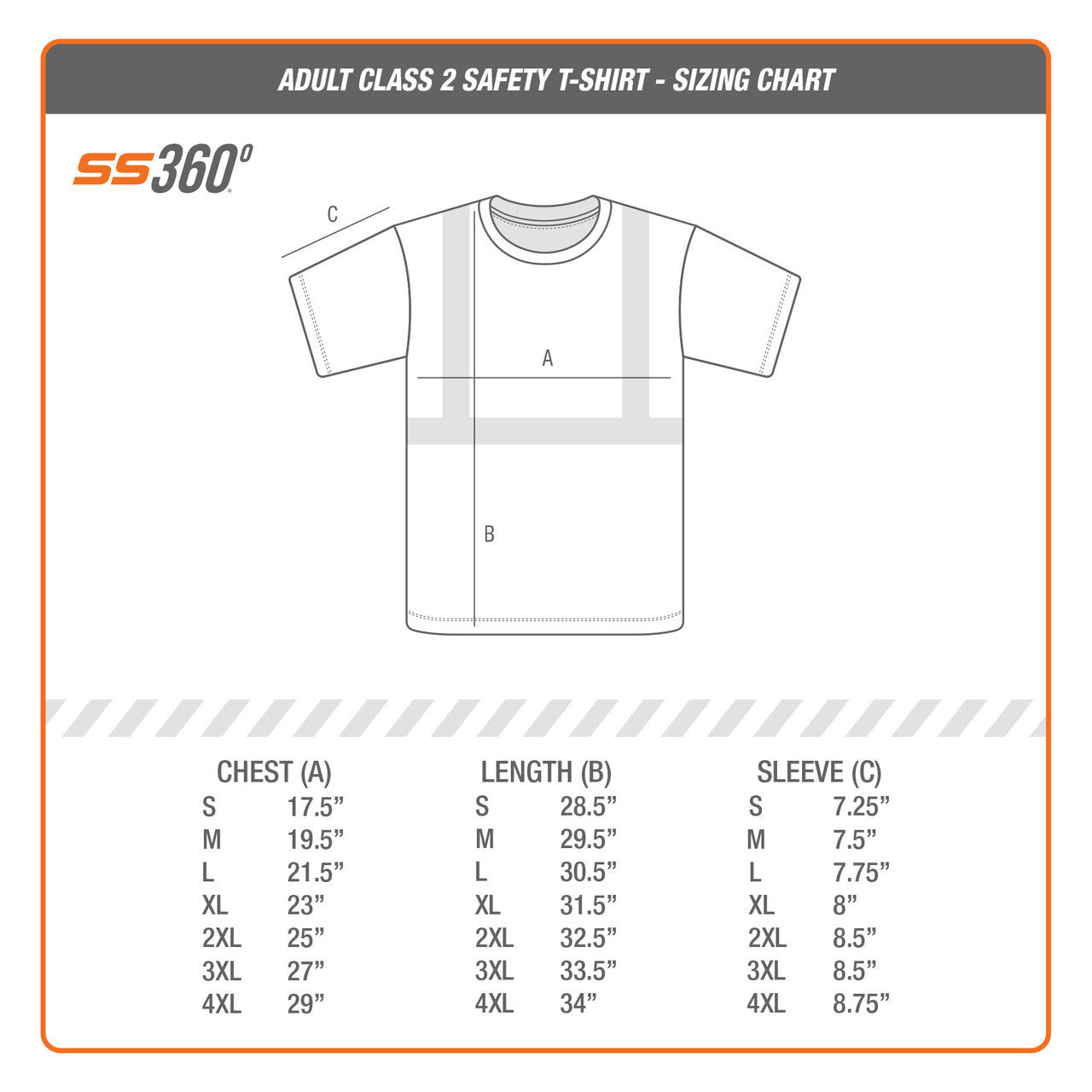 SS360º Tee - Size Chart