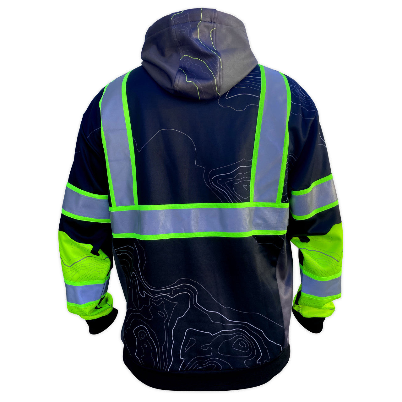 SS360º Stealth Topo - Black - Type-O - Enhanced Visibility - Reflective Safety Hoodie