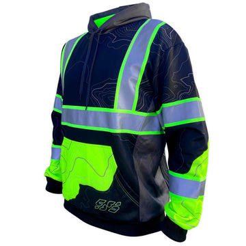 SS360º Stealth Topo - Black - Type-O - Enhanced Visibility - Reflective Safety Hoodie