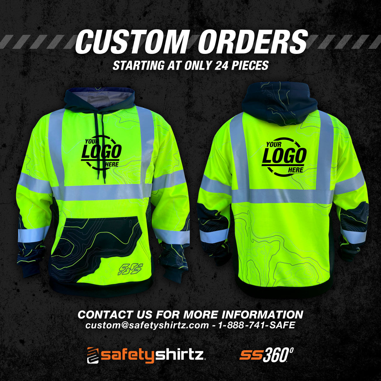 SS360º Topo - Yellow - Class 3 - Type-R Safety Hoodie - Custom Orders