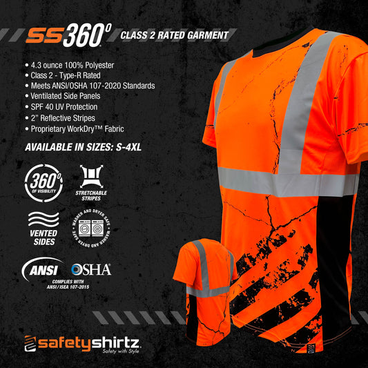 SS360º American Grit - Orange - Class 2 - Type-R - Reflective Safety Tee