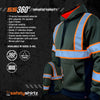 SS360º Basic - Military Green/Neon Orange - Enhanced Visibility - Reflective Safety Hoodie