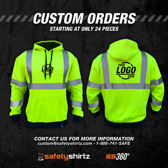 SS360 Basic - Yellow - Class 3 - Type-R - Reflective Safety Hoodie - Custom Orders