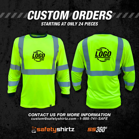 SS360º Basic - Yellow - Long Sleeve Class 3 - Type-R - UPF 40 - Reflective Safety Tee - Custom Orders