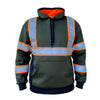 SS360º Basic - Military Green/Neon Orange - Enhanced Visibility - Reflective Safety Hoodie