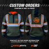 SS360º Basic - Military Green/Neon Orange - Enhanced Visibility - Reflective Safety Hoodie