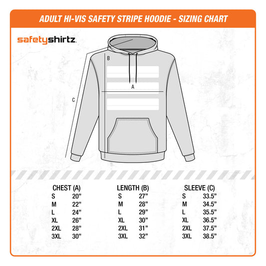 Adult Hoodie - Size Chart