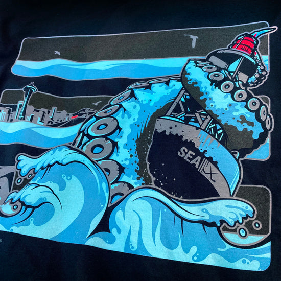 Seattle Ice Safety Stripe Shirt - Sea Blue/Reflective/Yellow(Safety Green)