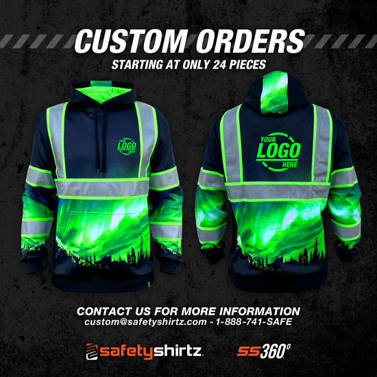 SS360º Northern Lights - Black - Type-O - Enhanced Visibility - Reflective Safety Hoodie