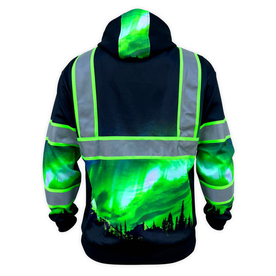SS360º Northern Lights - Black - Type-O - Enhanced Visibility - Reflective Safety Hoodie