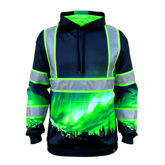 SS360º Northern Lights - Black - Type-O - Enhanced Visibility - Reflective Safety Hoodie