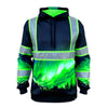 SS360º Northern Lights - Black - Type-O - Enhanced Visibility - Reflective Safety Hoodie