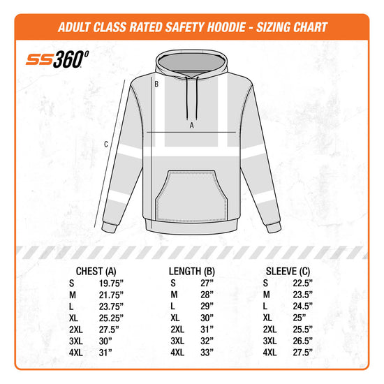 SS360º Hoodie - Size Chart