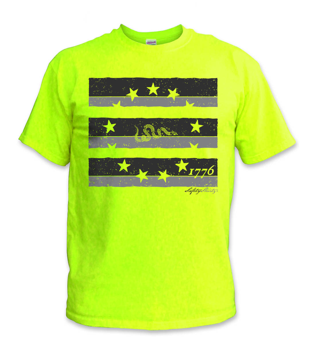 1776 Betsy Ross Hi-Vis Safety Stripe Shirt - Gray/Reflective/Yellow(Safety Green)