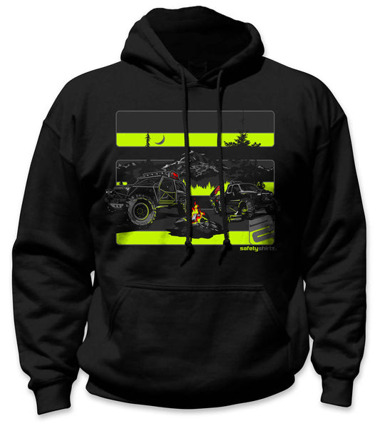 Basecamp Hi-Vis Safety Stripe Hoodie - Neon Yellow/Reflective/Black