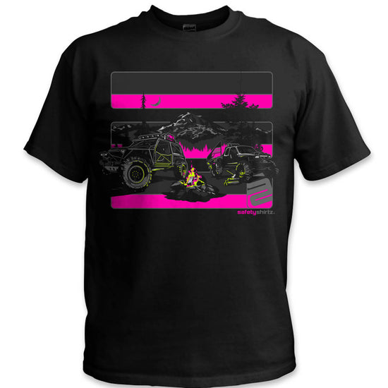 Basecamp Hi-Vis Safety Stripe Shirt - Neon Pink/Reflective/Black
