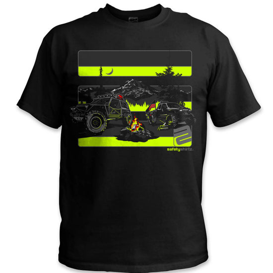 Basecamp Hi-Vis Safety Stripe Shirt - Neon Yellow/Reflective/Black