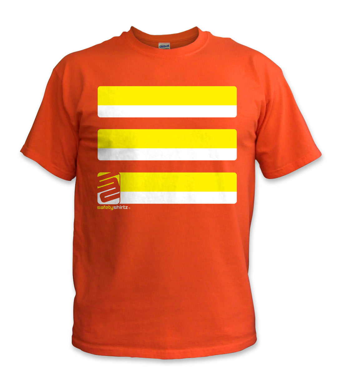 Basic Hi-Vis Safety Stripe Tee - Neon Yellow/Orange