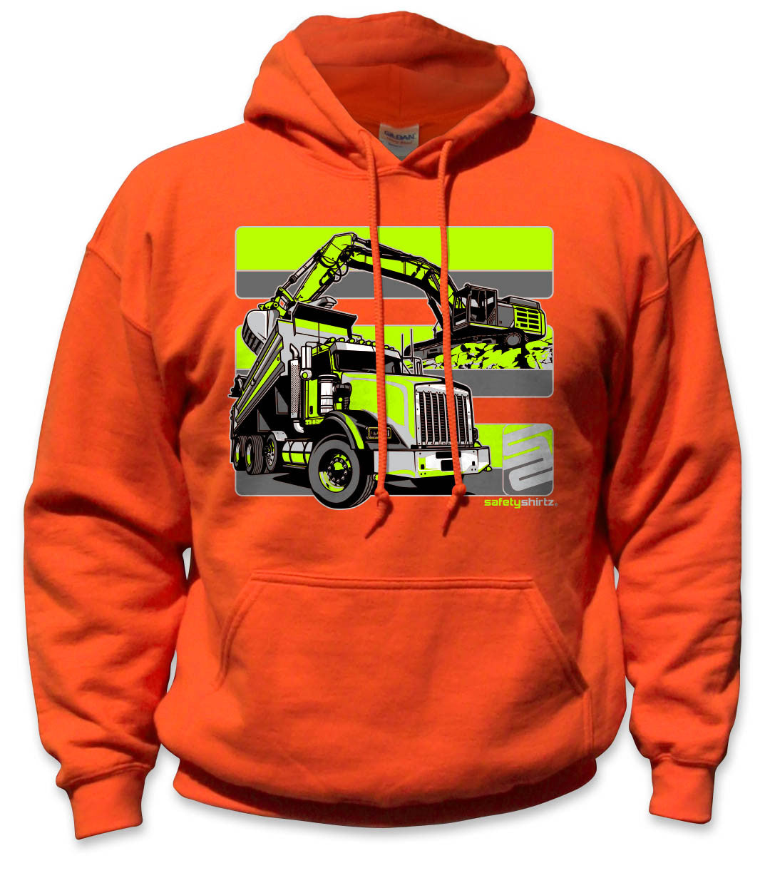 Dirtworks Hi-Vis Safety Stripe Hoodie - Neon Yellow/Gray/Orange