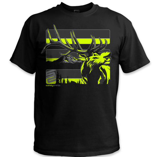Elk Hi-Vis Safety Stripe Shirt - Neon Yellow/Gray/Reflective/Black