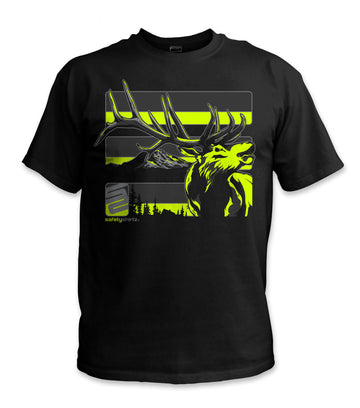 Elk Hi-Vis Safety Stripe Shirt - Neon Yellow/Gray/Reflective/Black