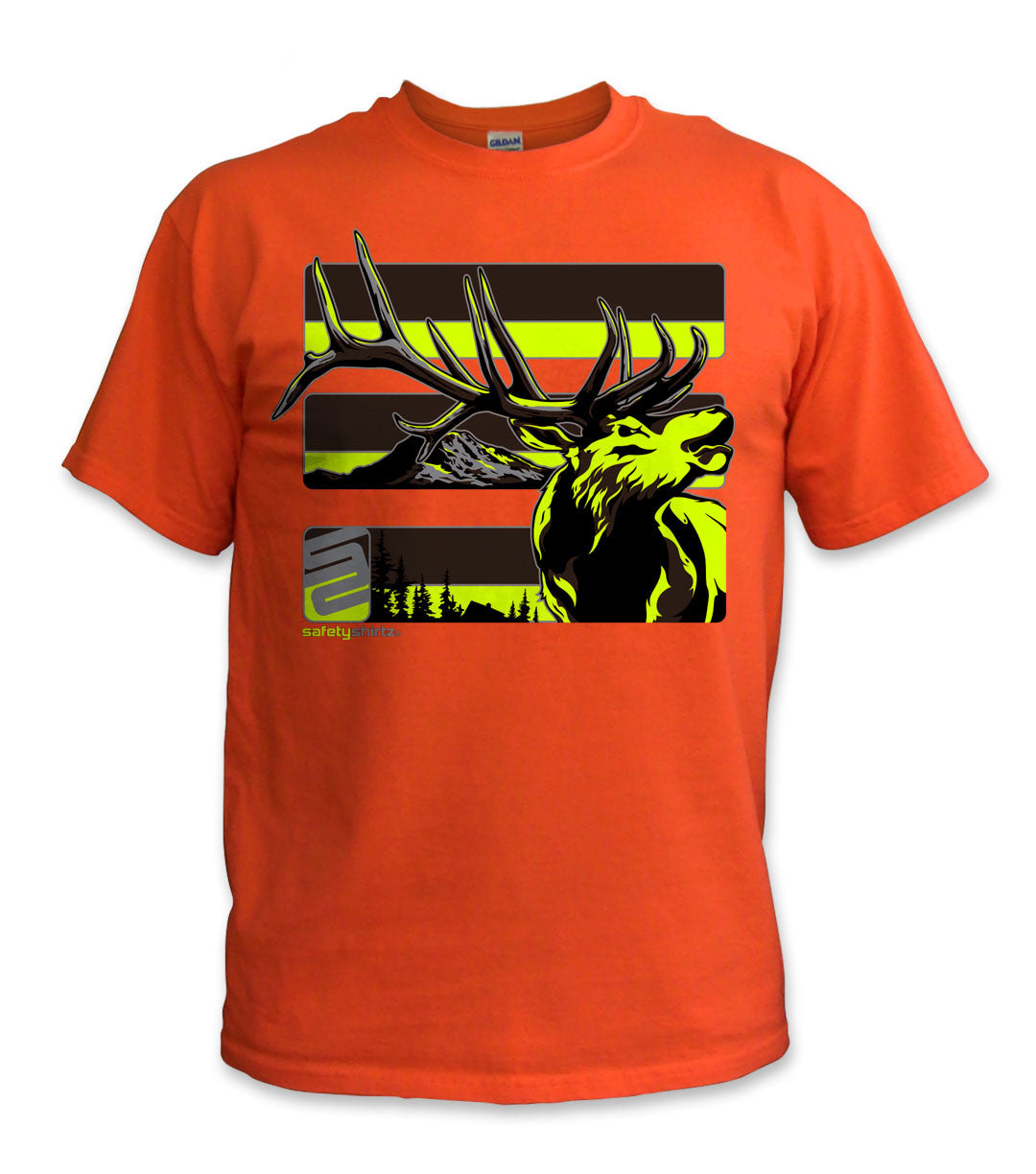 Elk Hi-Vis Safety Stripe Tee - Neon Yellow/Gray/Reflective/Orange