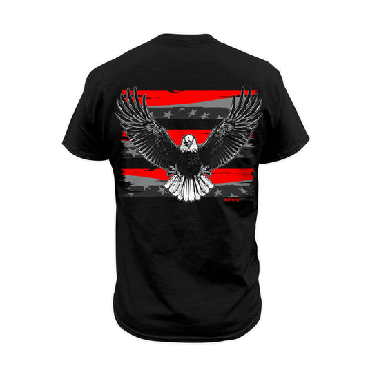Iron Eagle Safety Stripe Tee - Red/Reflective/Black
