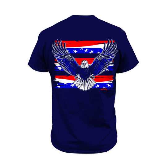 Iron Eagle Safety Stripe Tee - Red/Blue/Navy
