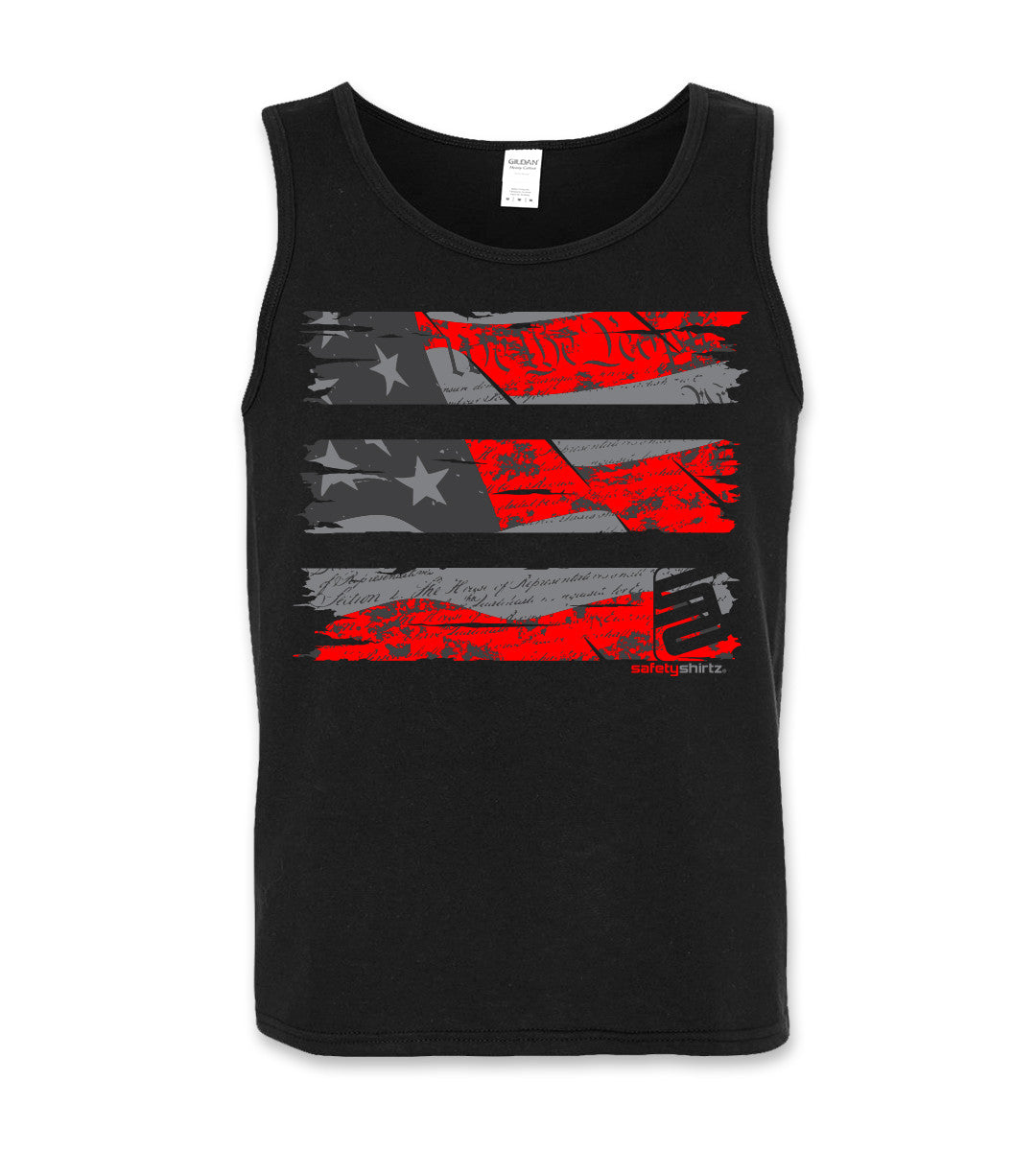 Old Glory Stealth Safety Tank Top - Red/Reflective/Gray/Black