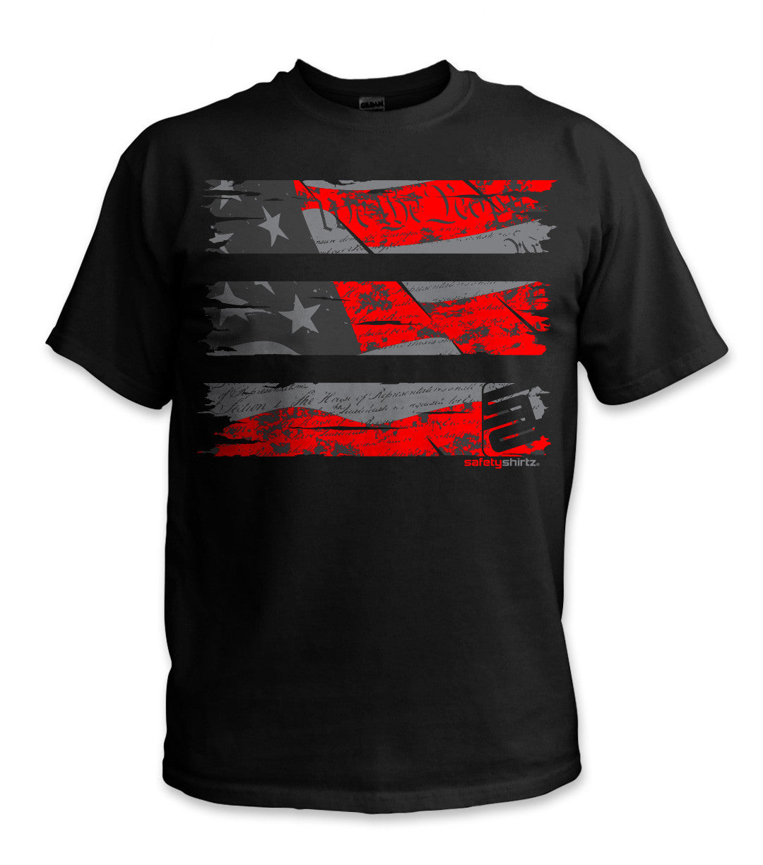 Old Glory Stealth Hi-Vis Safety Stripe Shirt - Neon Red/Reflective/Gray/Black