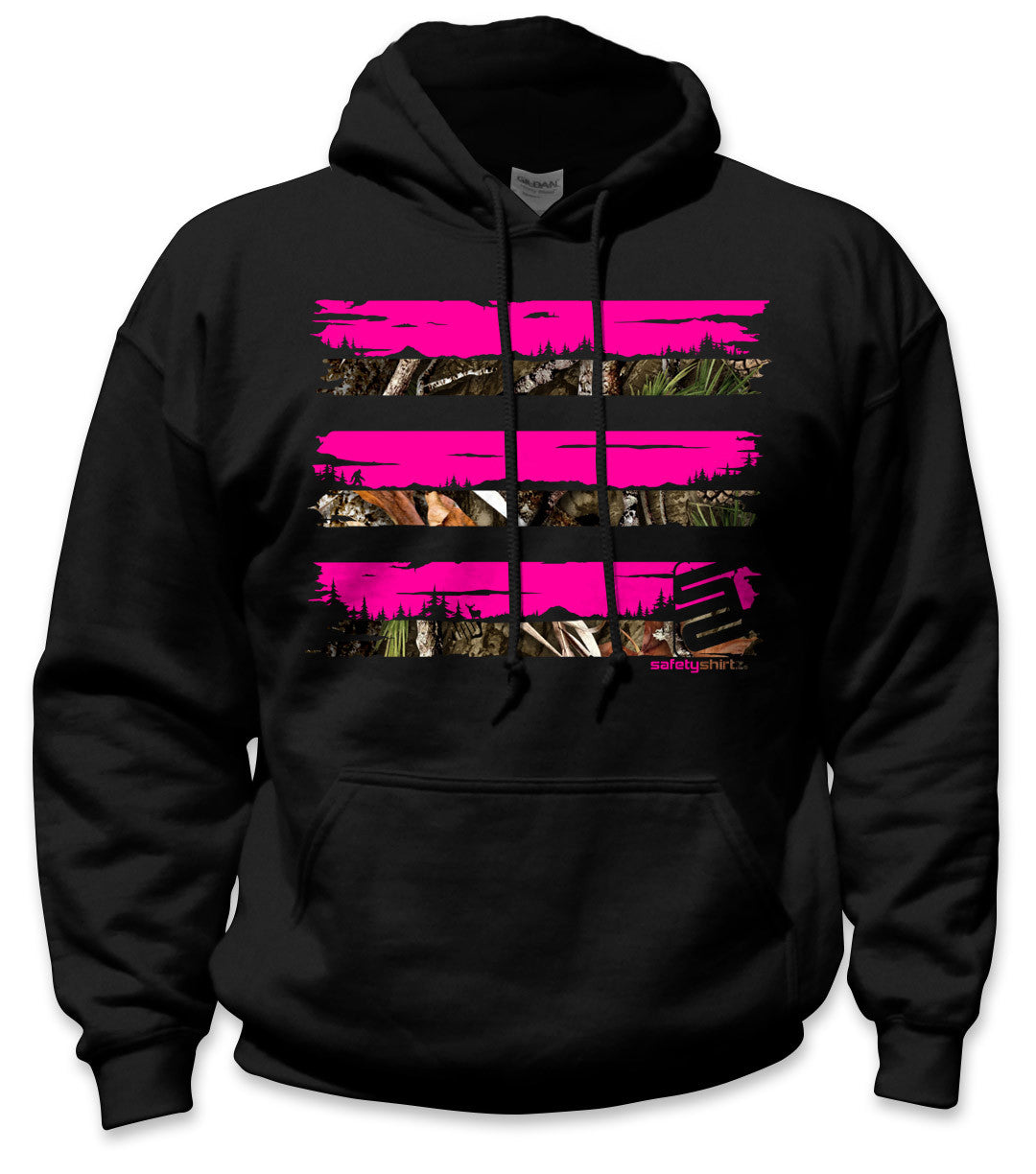 PNW Camo Safety Hoodie - Pink-Camo-Black