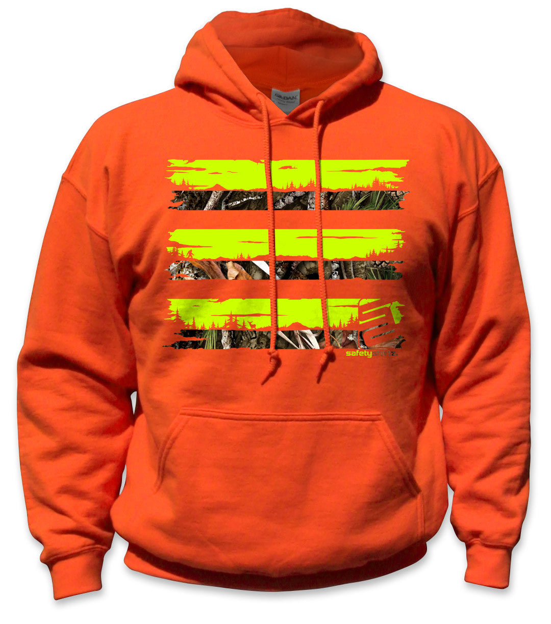 PNW Camo Safety Hoodie - Yellow-Camo-Orange