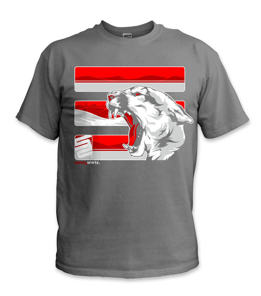 The Palouse Hi-Vis Safety Stripe Tee - Neon Red/Crimson/Gray/Charcoal