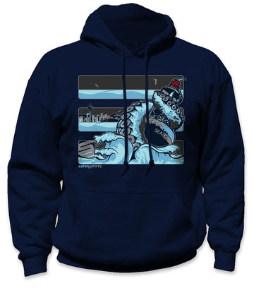 Seattle Ice Safety Stripe Hoodie - Sea Blue/Reflective/Navy Blue