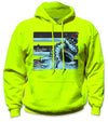 Seattle Ice Hi-Vis Safety Stripe Hoodie - Sea Blue/Reflective/Yellow (Safety Green)