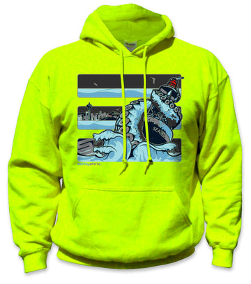 Seattle Ice Hi-Vis Safety Stripe Hoodie - Sea Blue/Reflective/Yellow (Safety Green)
