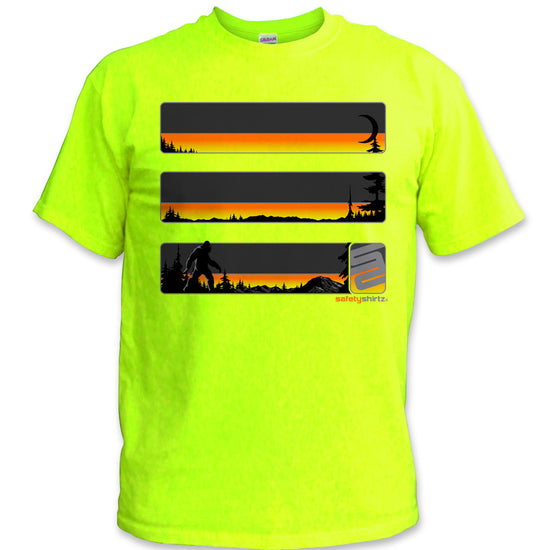 Sasquatch Stealth Hi-Vis Safety Stripe Tee - Neon Yellow/Neon Orange/Reflective/Black/Yellow (Safety Green)