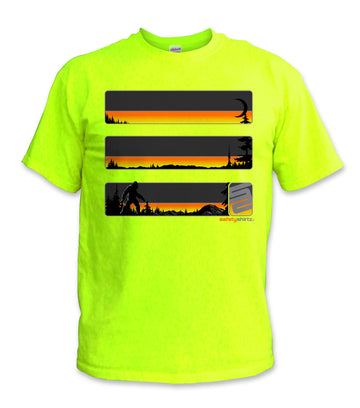 Sasquatch Stealth Hi-Vis Safety Stripe Tee - Neon Yellow/Neon Orange/Reflective/Black/Yellow (Safety Green)